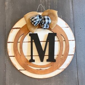 Rustic Monogram Wall Decor with Bow